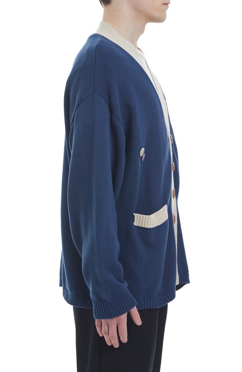 FOUND Varsity Cotton Graphic Cardigan, Alternate, color, 