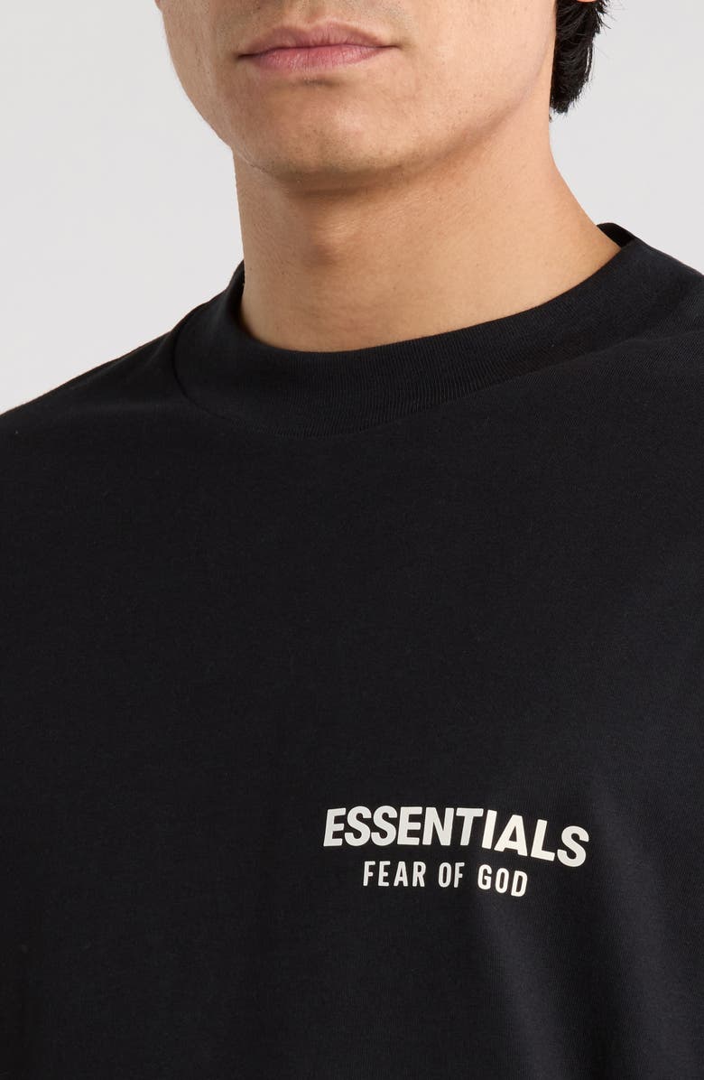 Fear of God Essentials Classic Fit Long Sleeve Logo Graphic T-Shirt, Alternate, color, Vintage Black / White