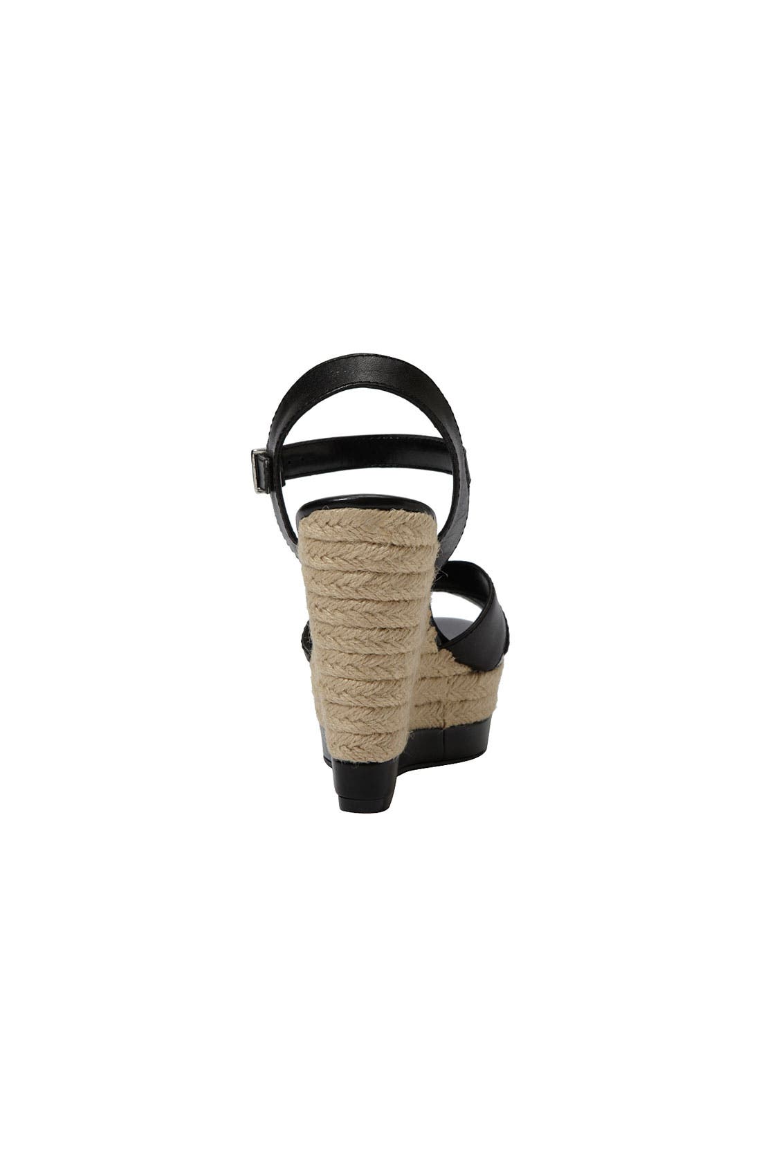 'Kowloon' Espadrille Wedge, Main, color, BLACK
