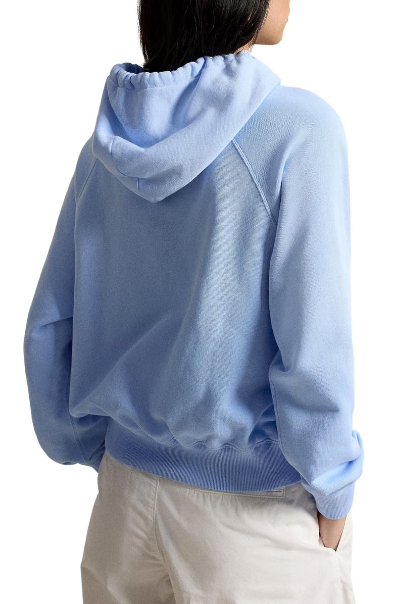 Polo Ralph Lauren Shrunken Fit Cotton Fleece Hoodie, Alternate, color, Baby Blue
