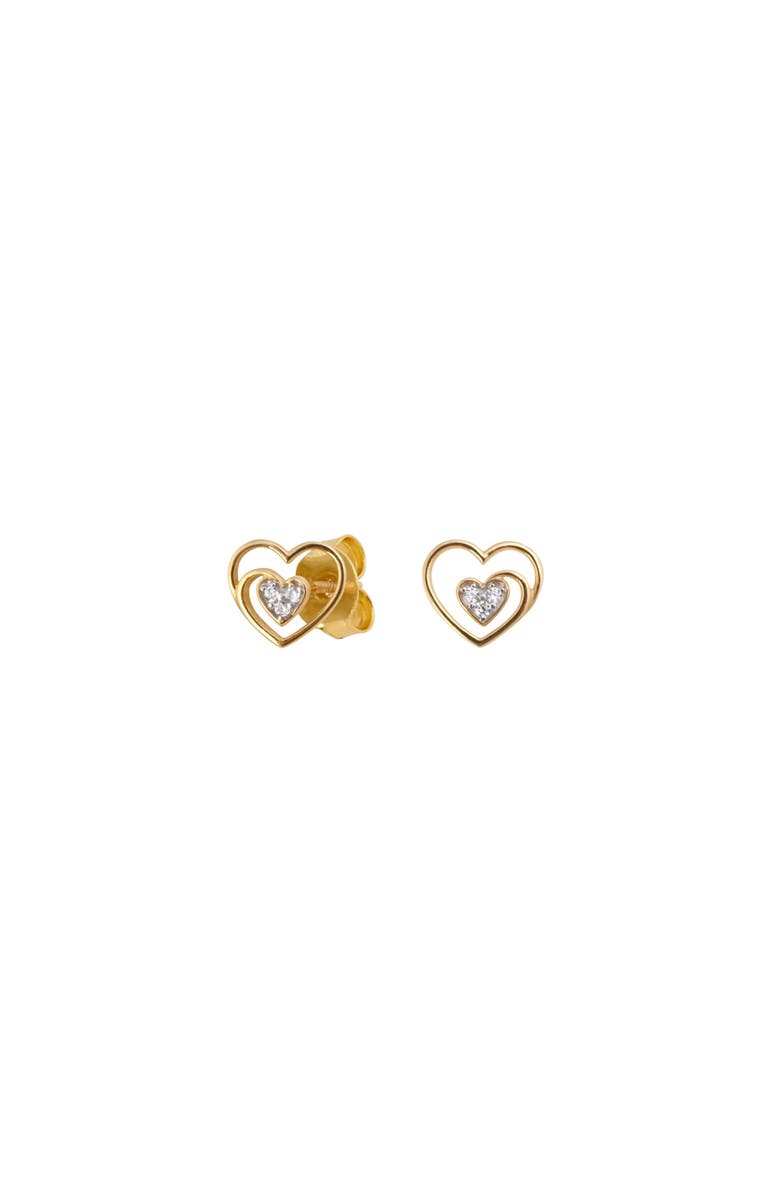 Arte Nova Jewellery Heart Earrings, Main, color, Gold 19,2K