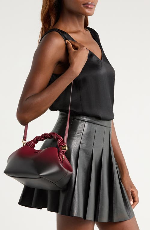 Ganni Small ' Bou' Bag In Red Shaded Lear Blend In Burgundy