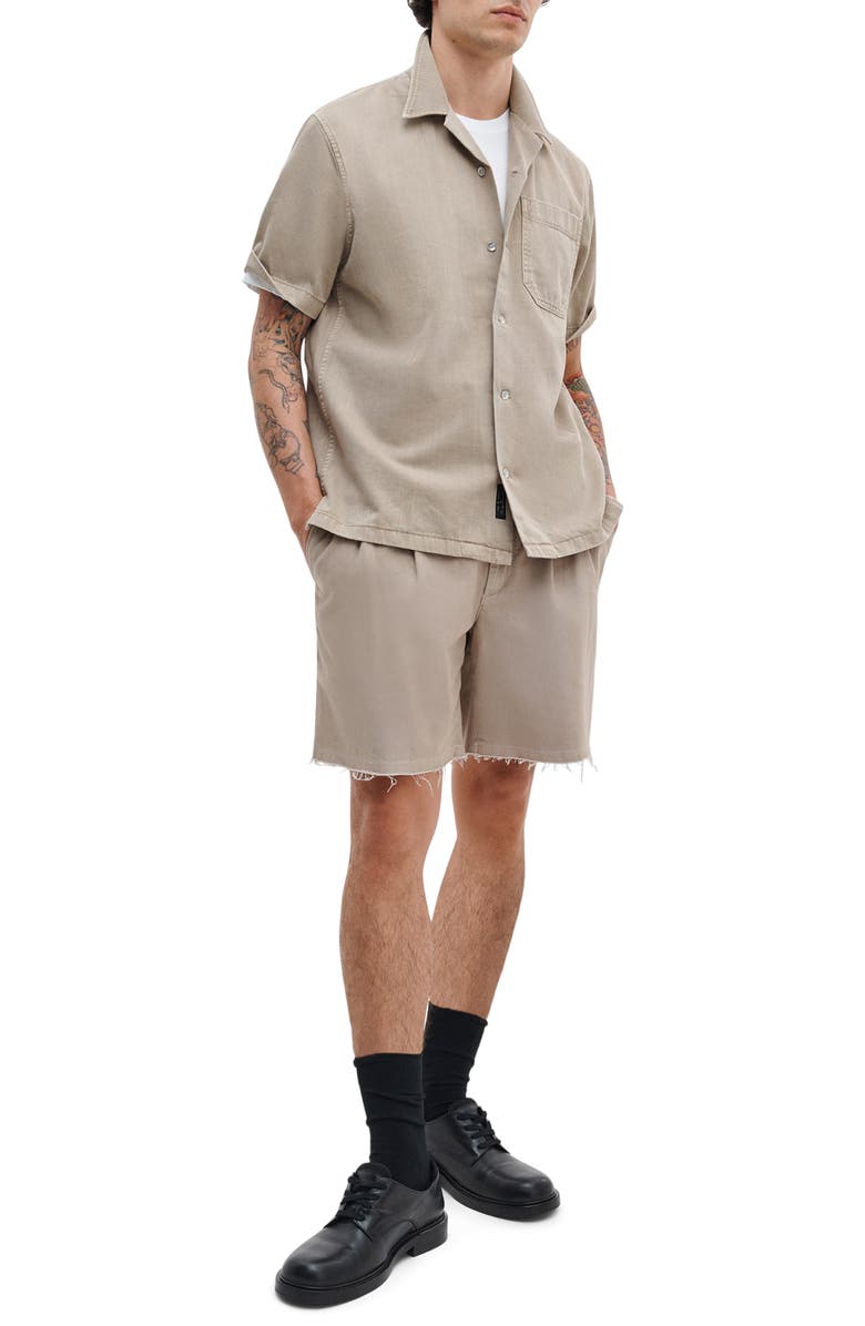 rag & bone Resort Short Sleeve Denim Button-Up Shirt, Alternate, color, Tan