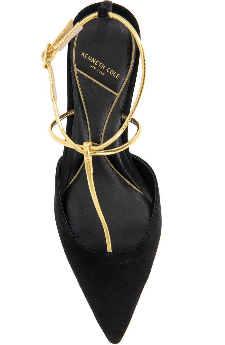 Kenneth Cole Umi T-Strap Pointed Toe Pump, Alternate, color, Black Suede