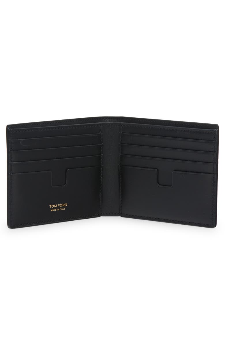 TOM FORD T-Line Croc Embossed Patent Leather Bifold Wallet, Alternate, color,