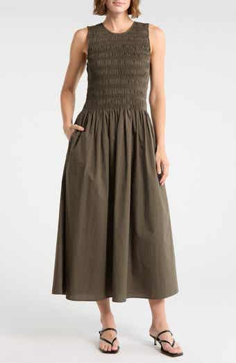 rag & bone Lane Sleeveless Smocked Cotton Maxi Dress