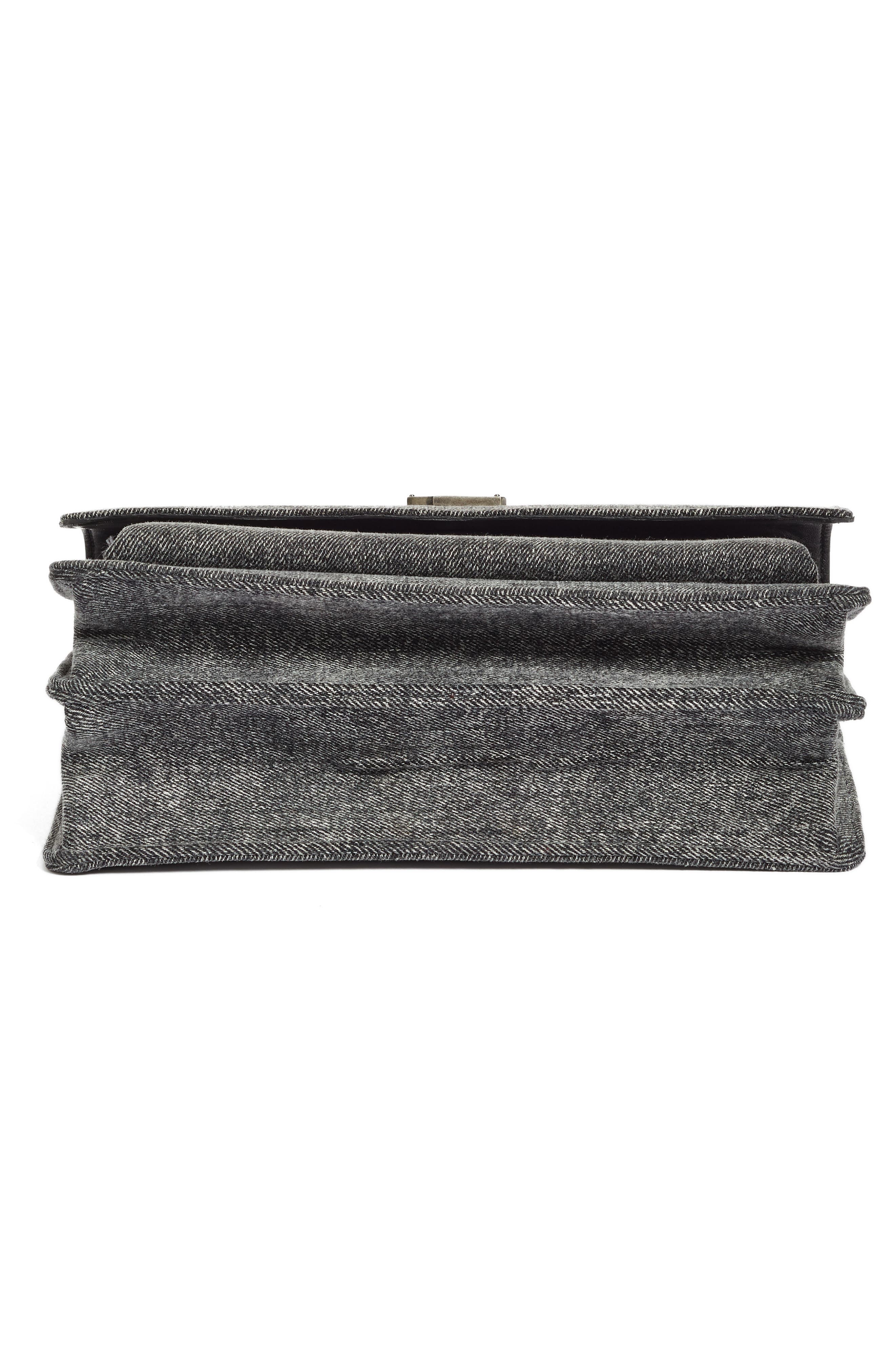 Saint Laurent Medium Sunset Denim Shoulder Bag, Alternate, color, 