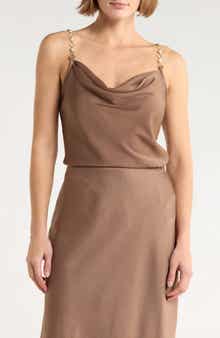 TASH AND SOPHIE Hardware Satin Top