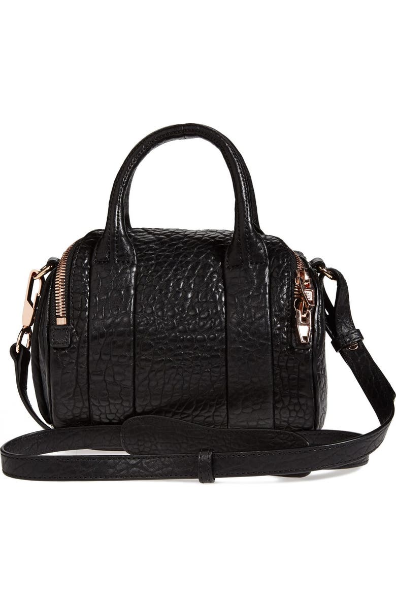 Alexander Wang 'Mini Rockie - Rose Gold' Leather Crossbody Satchel, Alternate, color,