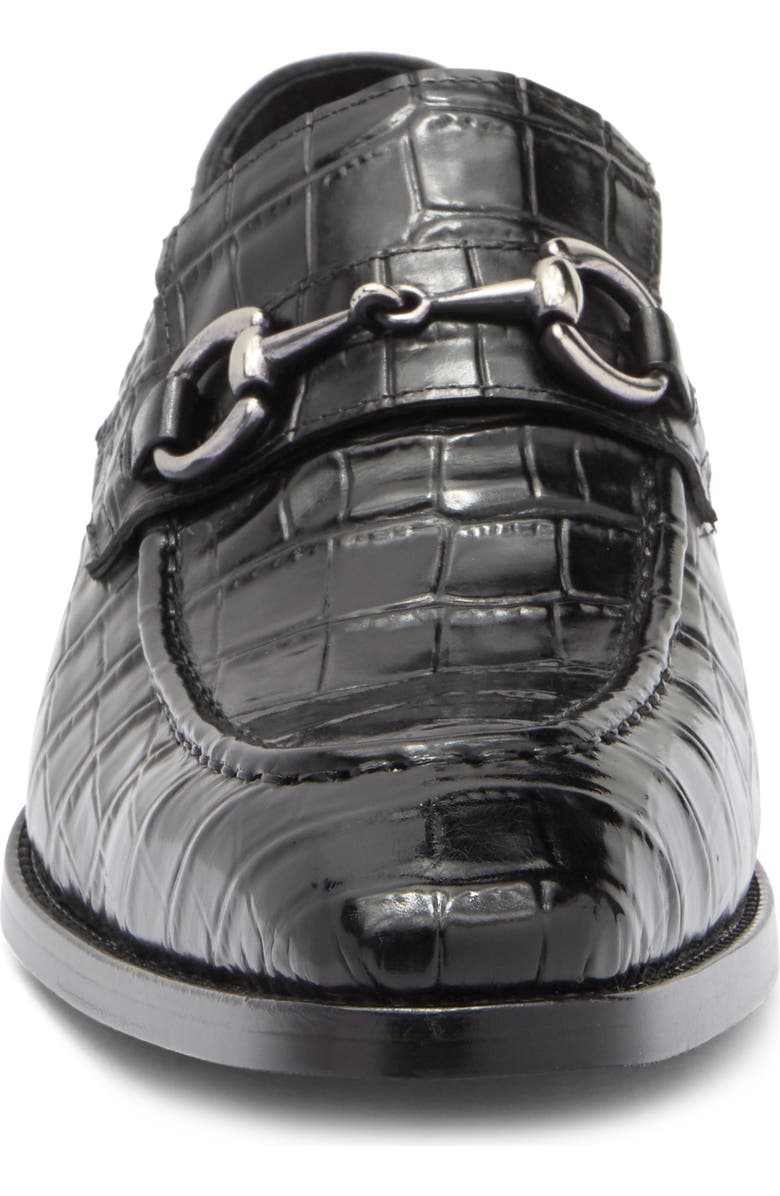 Maison Forte Magnus Croc Embossed Loafer, Alternate, color, Black
