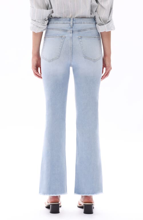 Bayeas Frayed High Waist Ankle Bootcut Jeans In Blue