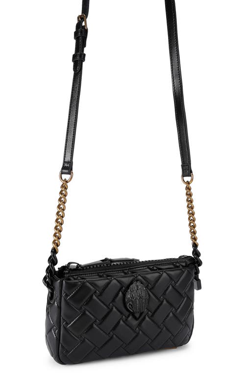 Kurt Geiger London Kensington Quilted Leather Crossbody Bag In Black