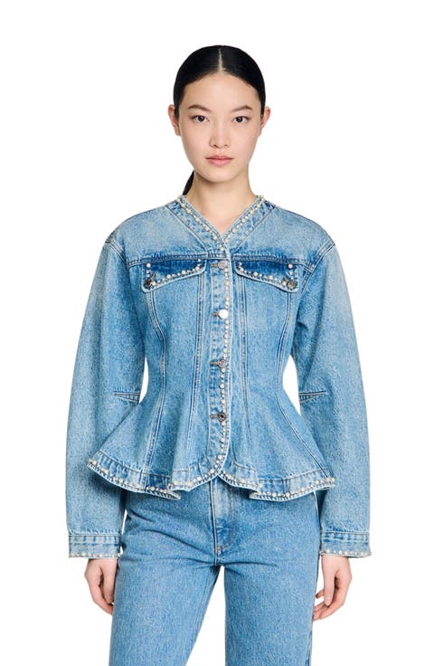 Beaded denim jacket