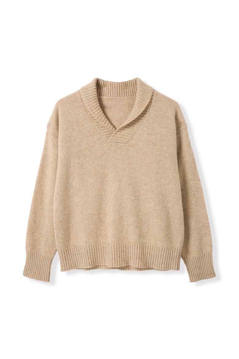 Shawl Collar Slouch Sweater, Alternate, color, Oatmeal