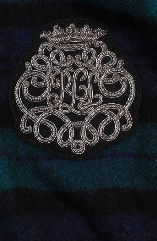 Lauren Ralplh Lauren Wool Plaid Scarf With Patch In Blue