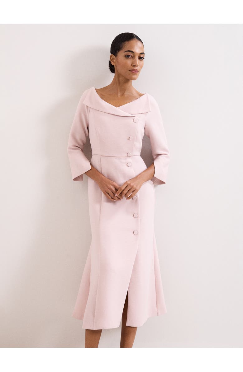 Phase Eight Sienna Tux Dress, Alternate, color, Pale Pink