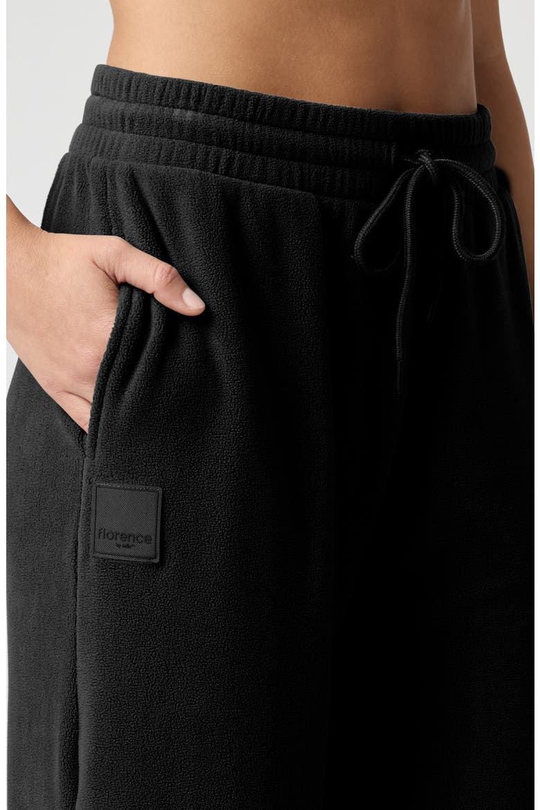 Polar Fleece Wide Leg Sweatpants, Alternate, color, BLACK