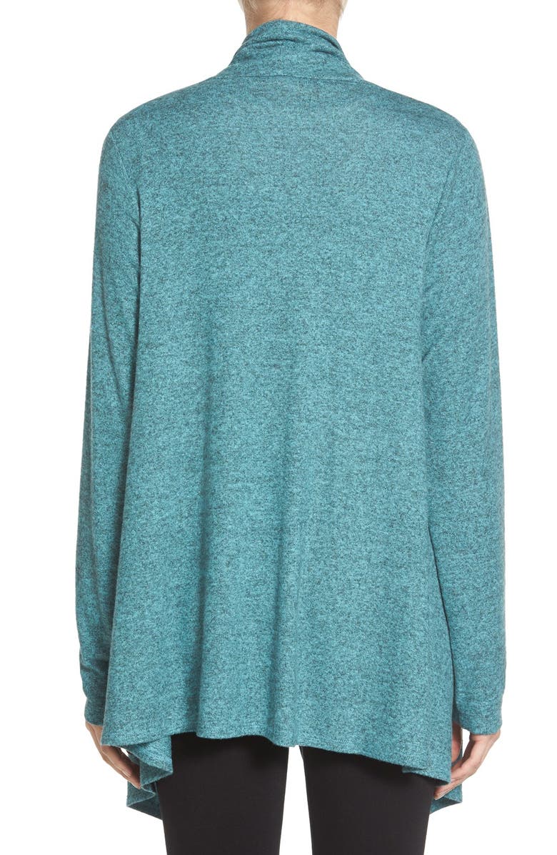 Bobeau One-Button Fuzzy Wrap Cardigan, Alternate, color, 