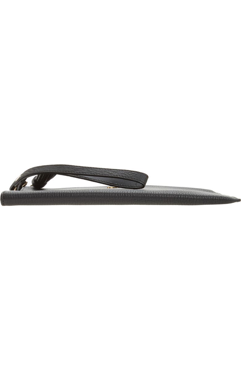 Longchamp Pénélope Textured Leather Clutch, Alternate, color, Black