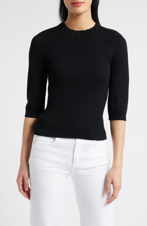 Elbow Sleeve Rib Sweater