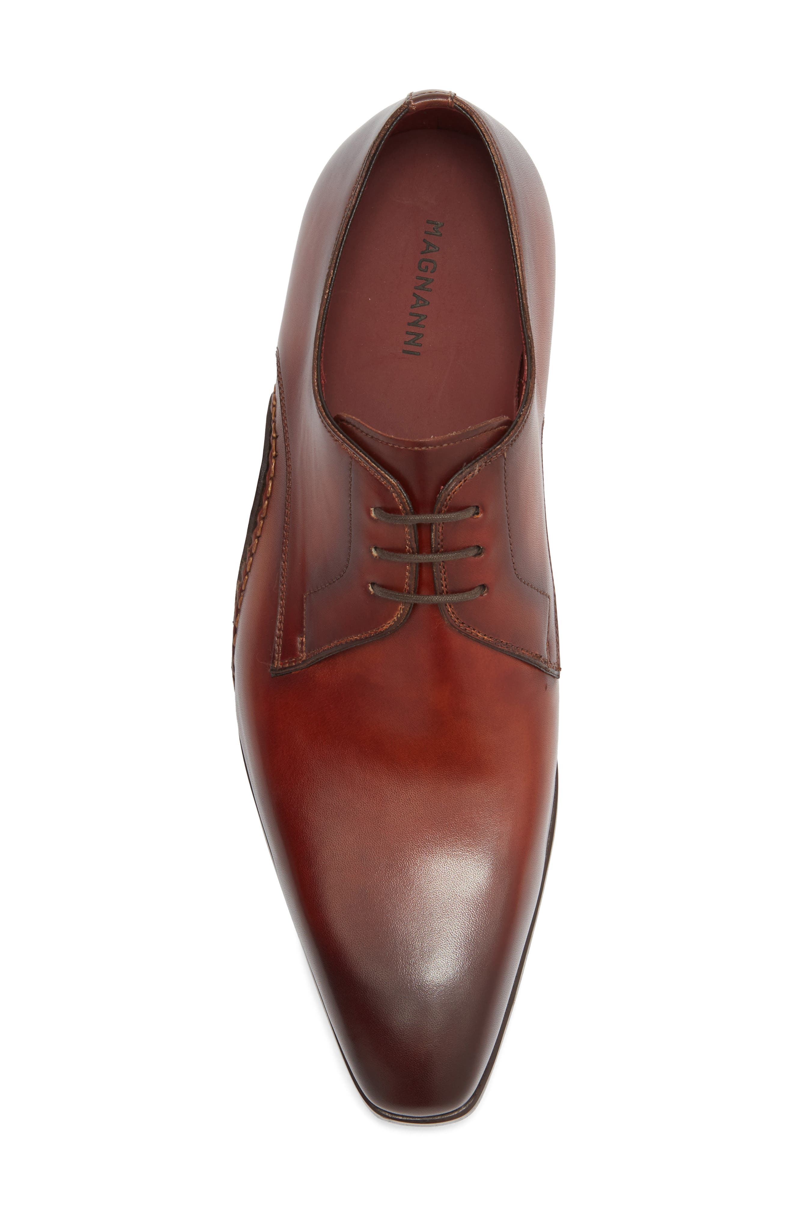 Leather Derby, Alternate, color, COGNAC