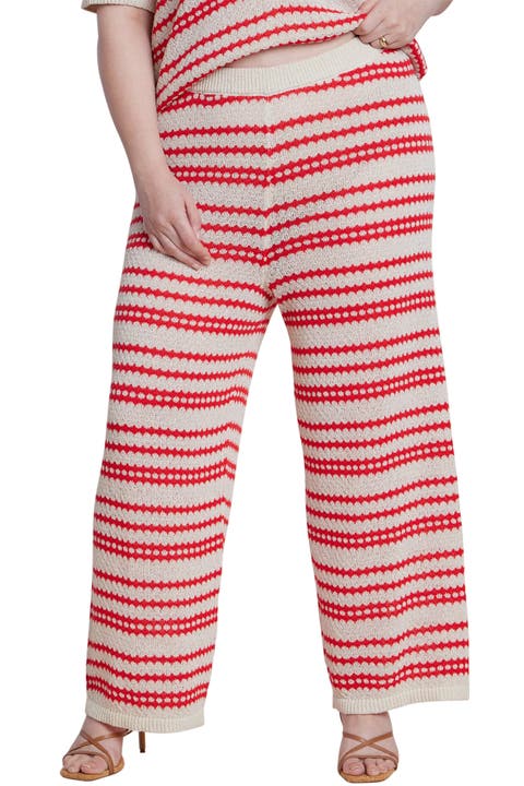 Pointelle Stripe Sweater Pant (Plus)
