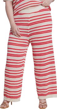 ELOQUII Pointelle Stripe Sweater Pant