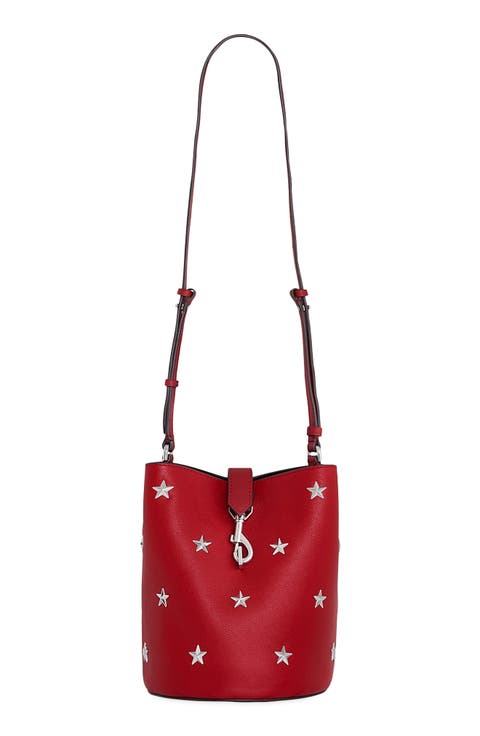 Small Megan Star Leather Bucket Bag