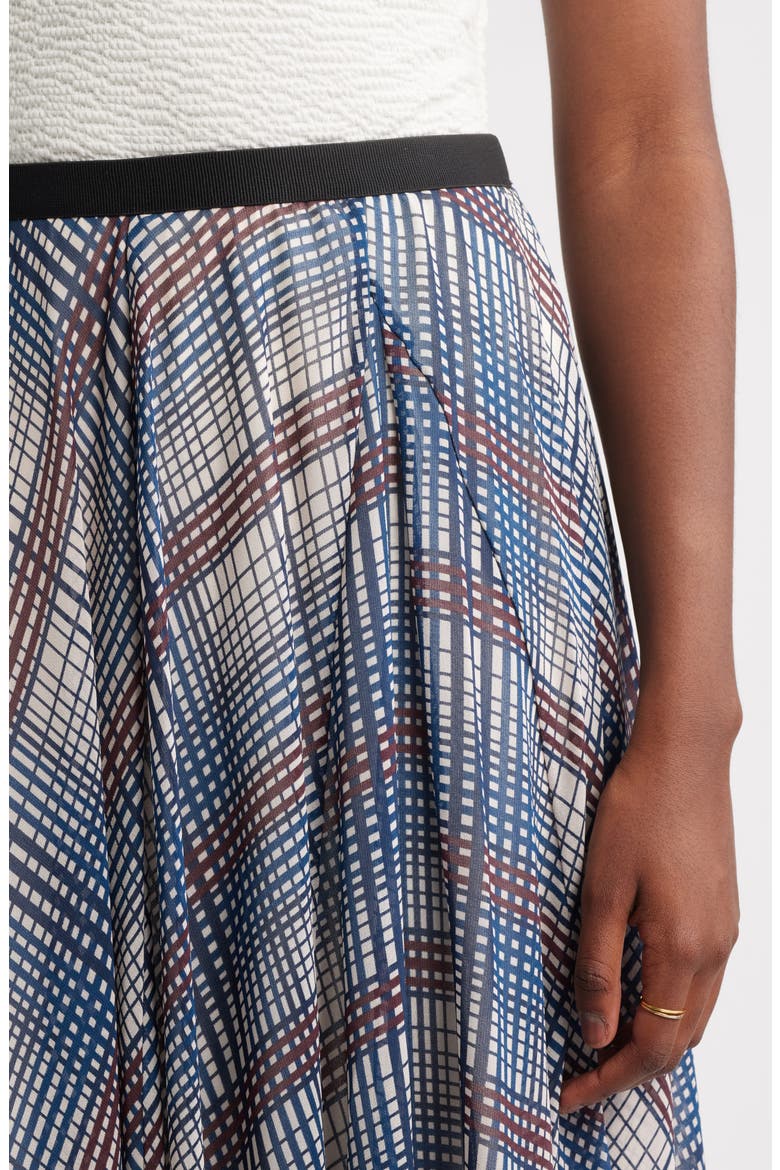 Handkerchief Maxi Skirt, Alternate, color, BLUE- BROWN FOREST PLAID