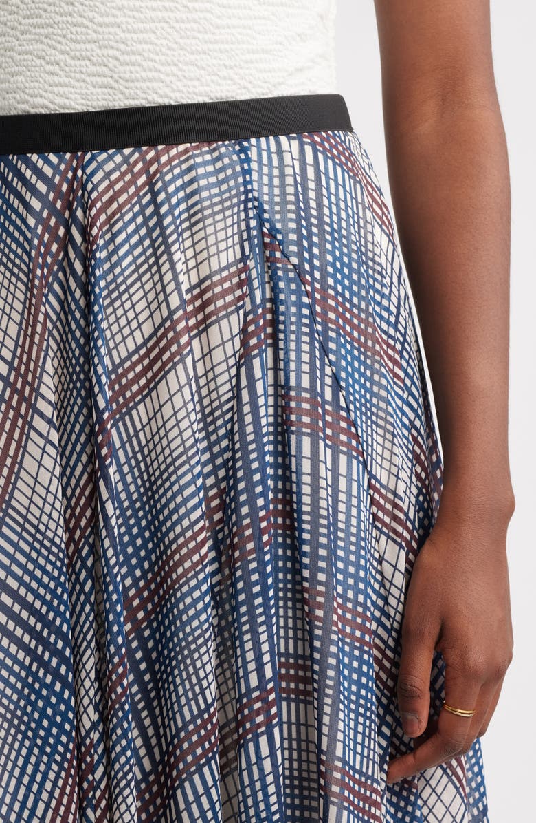 Treasure & Bond Handkerchief Maxi Skirt, Alternate, color, Blue- Brown Forest Plaid