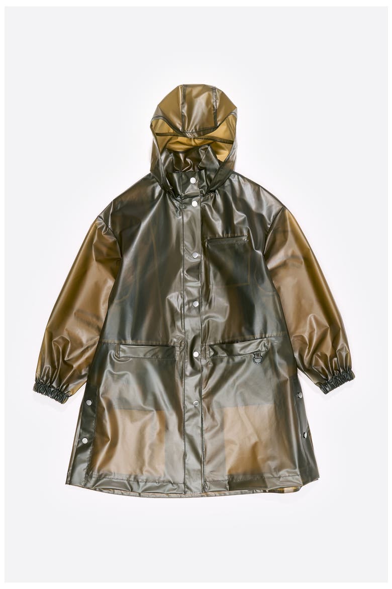 A-line Transparent Trench, Alternate, color, OLIVE
