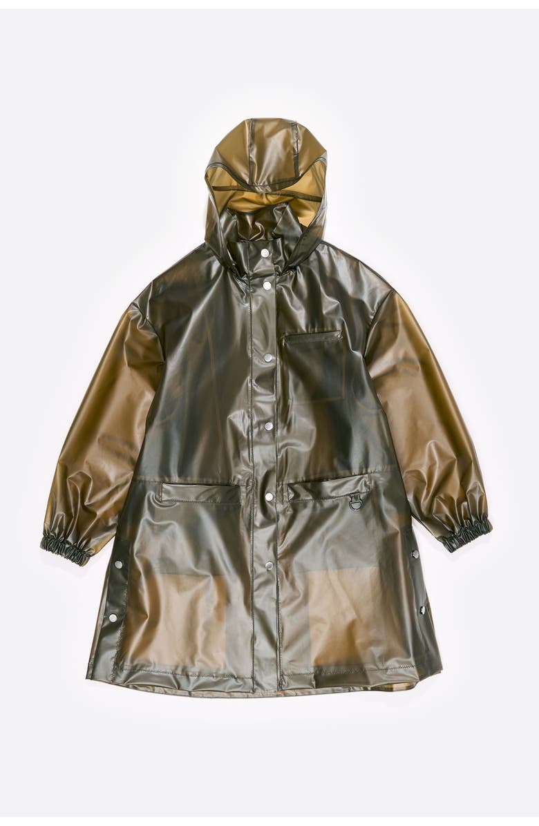 Bimba y Lola A-line Transparent Trench, Alternate, color, Olive