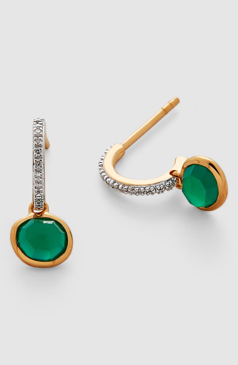 Monica Vinader Siren Mini Drop Huggie Hoop Earrings, Alternate, color,