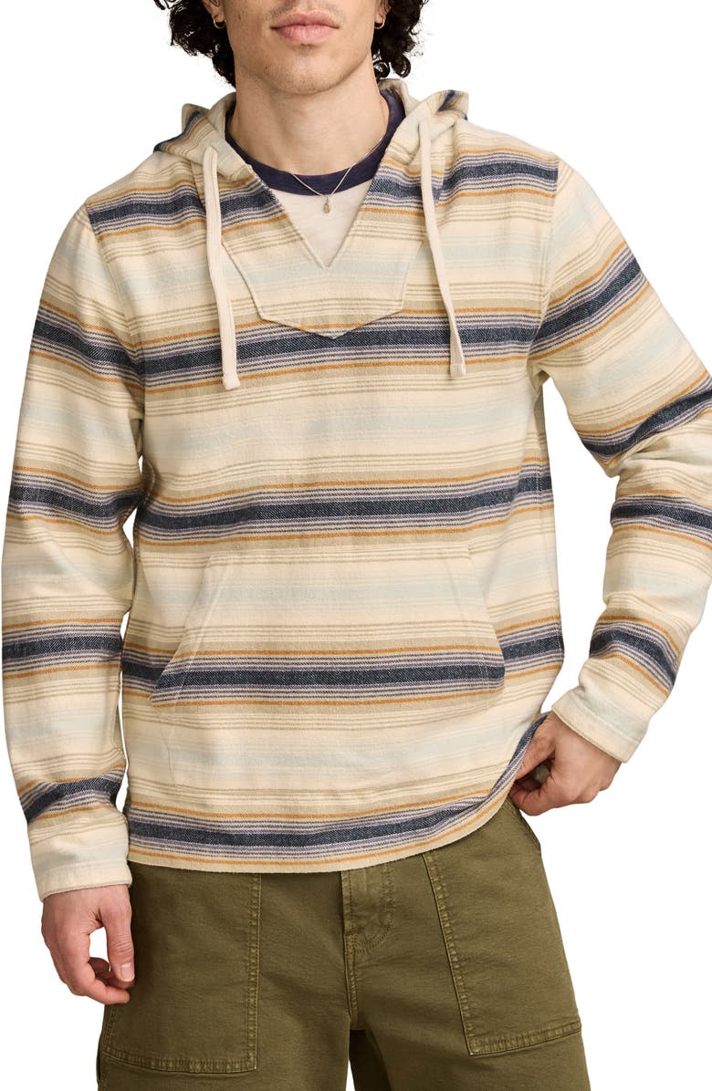 Lucky Brand Baja Stripe Ombré Cotton Hoodie, Main, color, 
