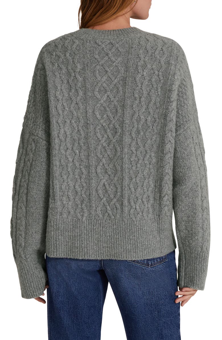 Favorite Daughter Oversize Cable Knit Sweater, Alternate, color, Smoke Grey