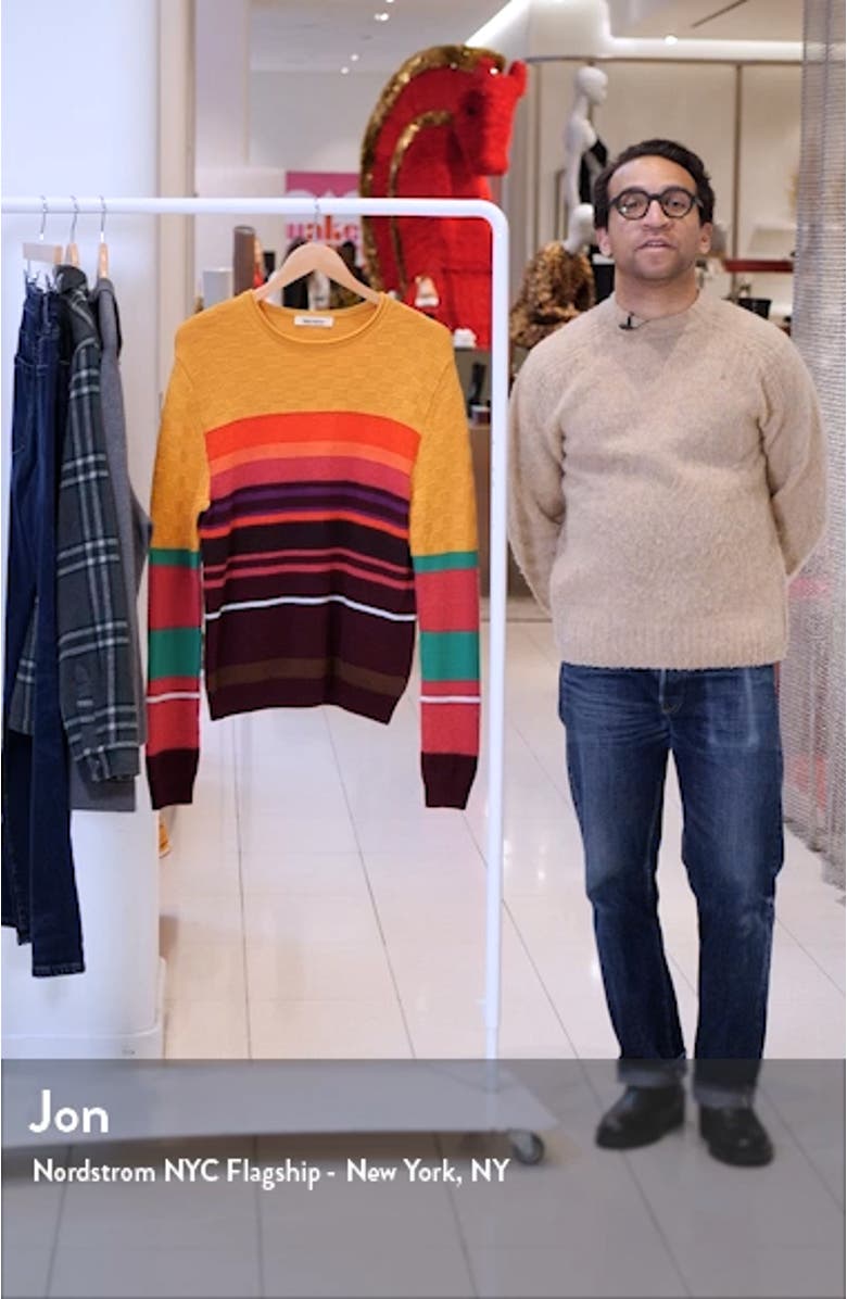 Crescendo Stripe Crewneck Merino Wool & Mohair Blend Sweater, sales video thumbnail