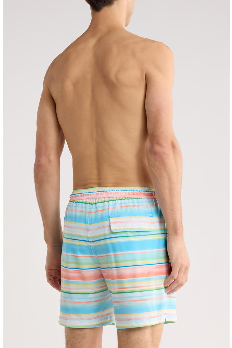 Naples Sand & Stripes Swim Trunks, Alternate, color, TURQUOISE HAZE