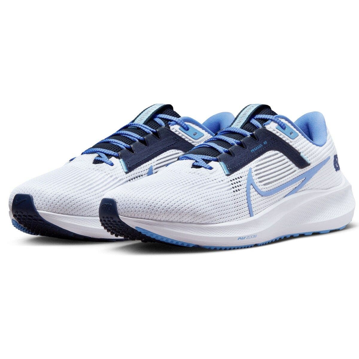 Nike Unisex Nike  White North Carolina Tar Heels Zoom Pegasus 40 Running Shoe, Main, color, White