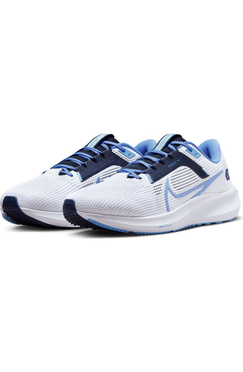 Nike Unisex Nike White North Carolina Tar Heels Zoom Pegasus 40 Running Shoe, Main, color, White