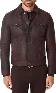 John Varvatos Andrew Leather Trucker Jacket