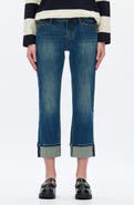 Bayeas Cuffed Low Rise Crop Straight Leg Jeans