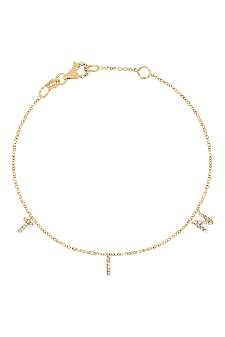 Icon Personalized Diamond Charm Bracelet (Nordstrom Exclusive), Main, color, 18K YELLOW GOLD - 3 CHARMS