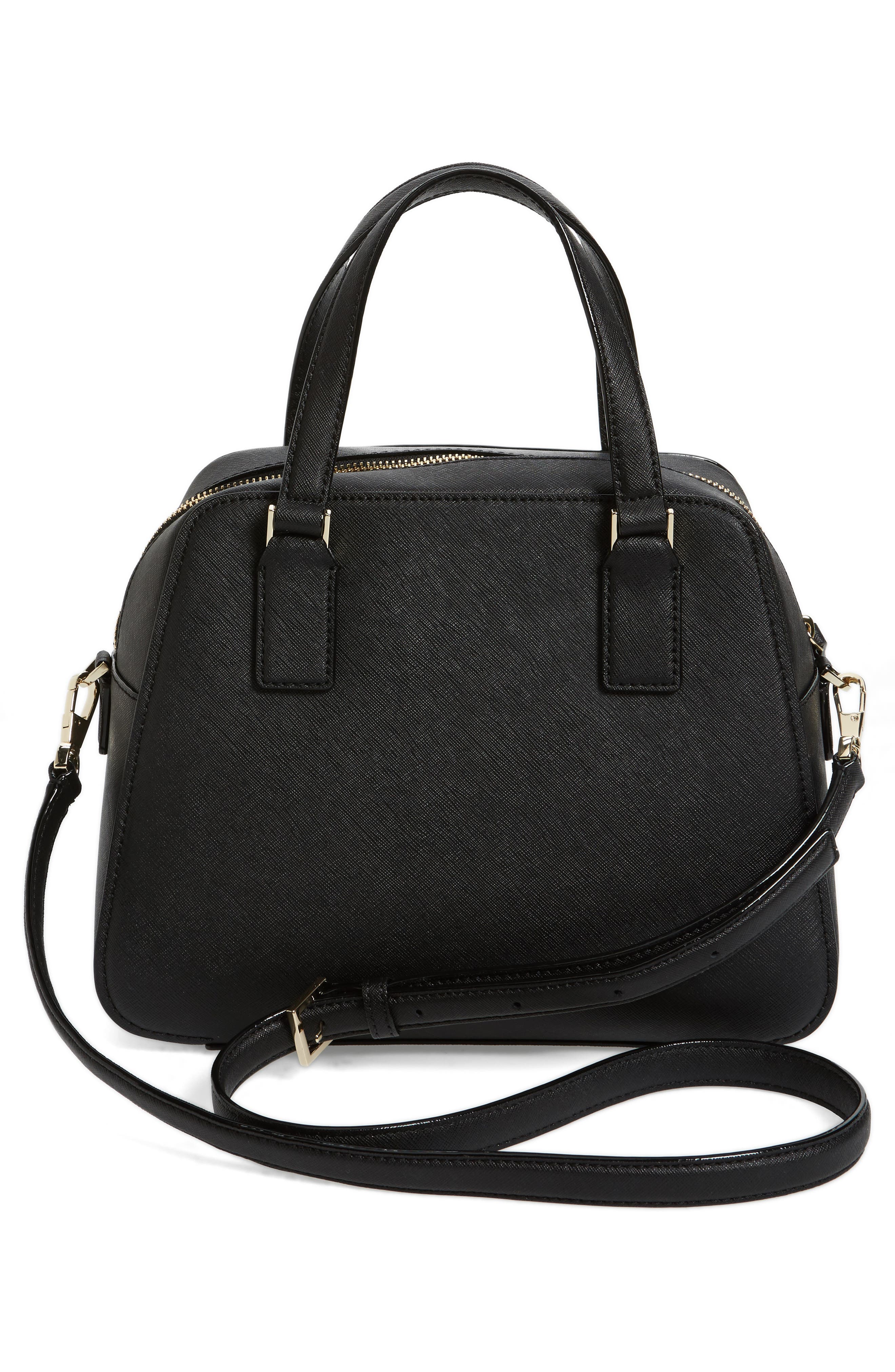 cameron street - little babe leather satchel, Alternate, color, BLACK