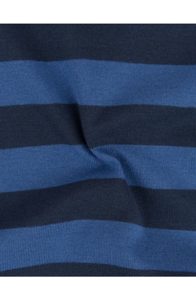 Leveret Kids Cotton Footed Pajamas, Solids, Stripes & Tie Dye, Alternate, color, Striped Blue & Navy