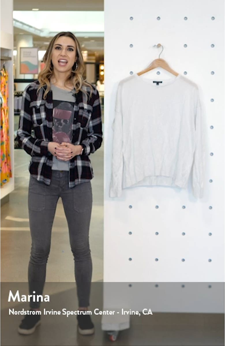 Metallic Fiber Blend Crewneck Box Top Sweater, sales video thumbnail