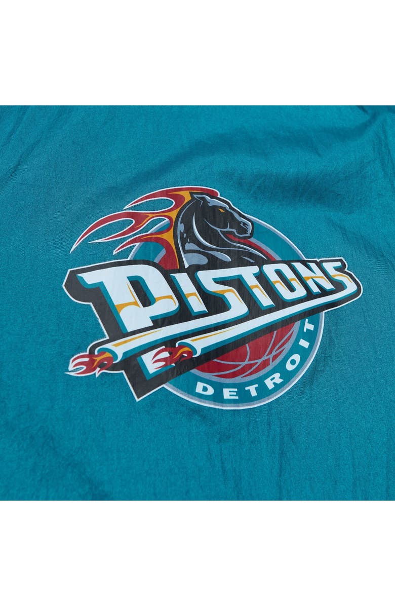 Mitchell & Ness Men's Mitchell & Ness  Teal Detroit Pistons Hardwood Classics Team OG 2.0 Anorak Hoodie Half-Zip Windbreaker Jacket, Alternate, color, 