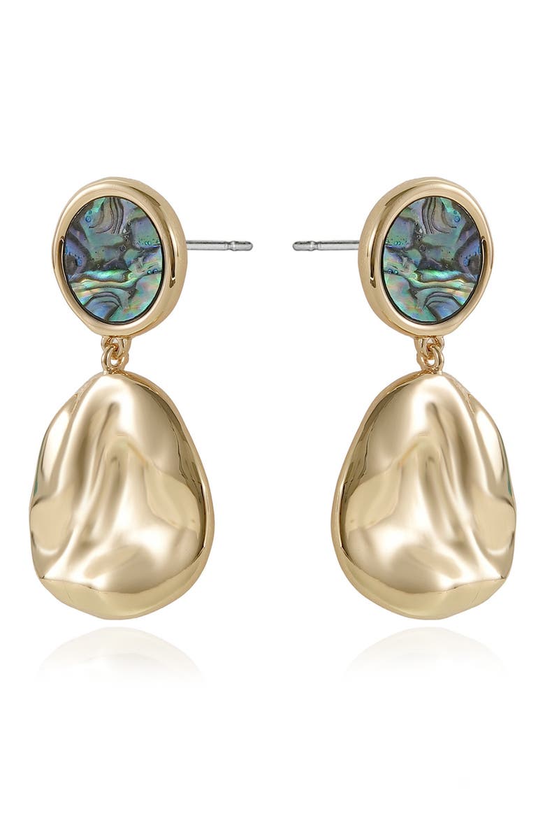 Abalone Inlay Drop Earrings, Alternate, color, GOLD