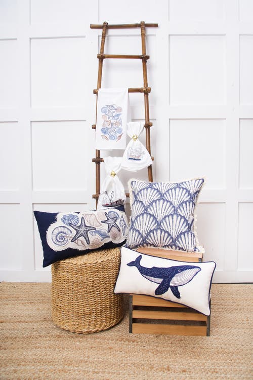 C & F Home C&f Home Shrimp Boat Kitchen And Bathroom Embroidered Hand Towel In Multi