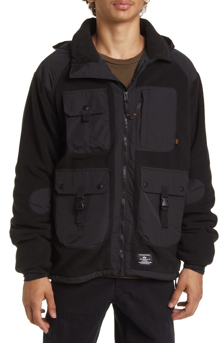 Alpha Industries Mix Media Fleece & Nylon Jacket, Alternate, color, 