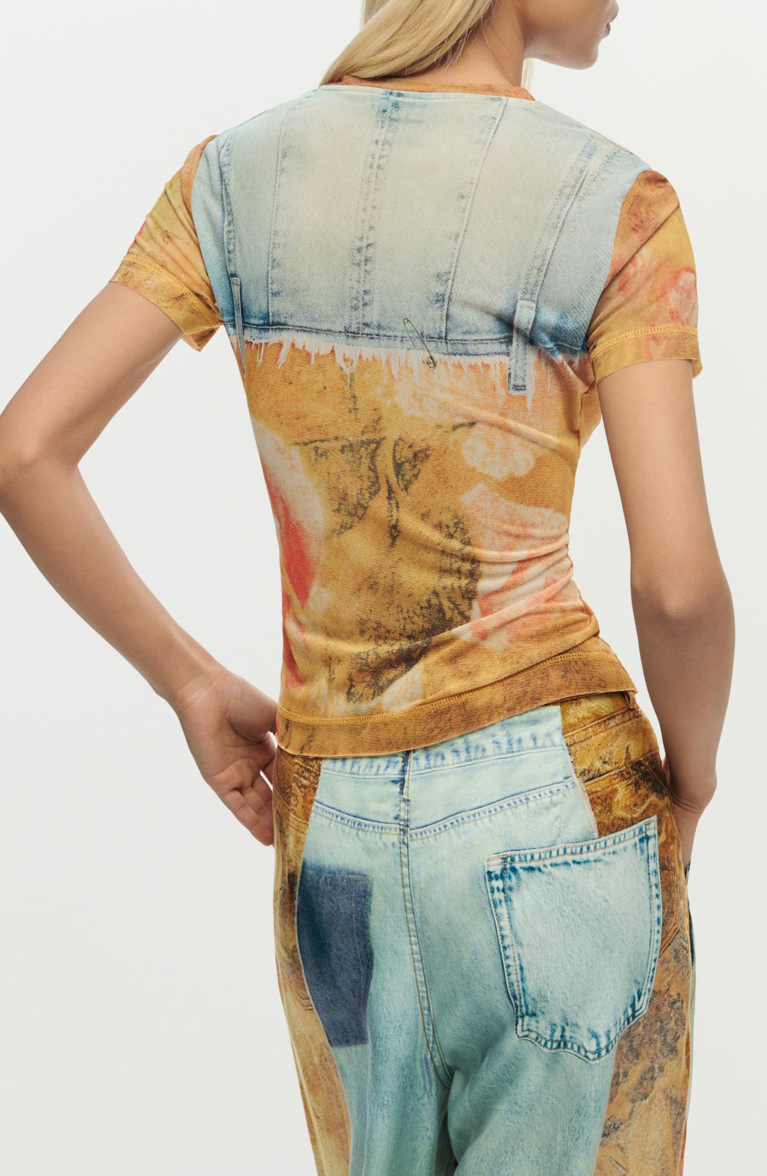 Patchwork Pattern T-Shirt - image 2